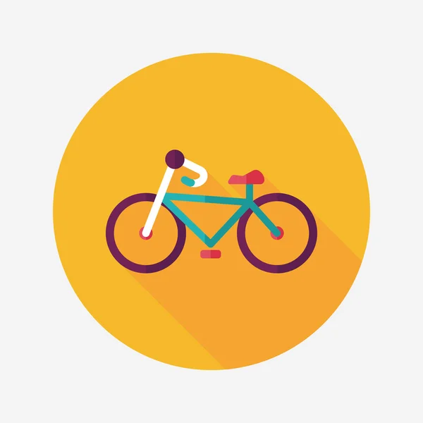 Transporte bicicleta icono plano con sombra larga, eps10 — Vector de stock