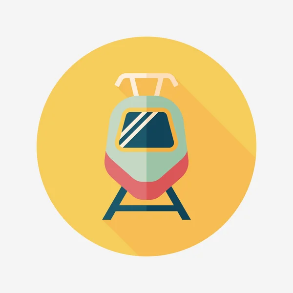 Vervoer trein platte pictogram met lange schaduw, eps10 — Stockvector