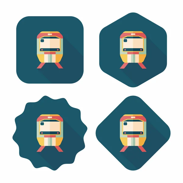 Vervoer metro platte pictogram met lange schaduw, eps10 — Stockvector
