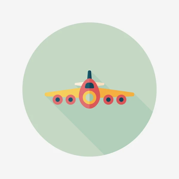 Transporte avión plano icono con sombra larga, eps10 — Archivo Imágenes Vectoriales