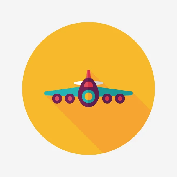 Transportation airplane flat icon with long shadow,eps10 — Stock Vector