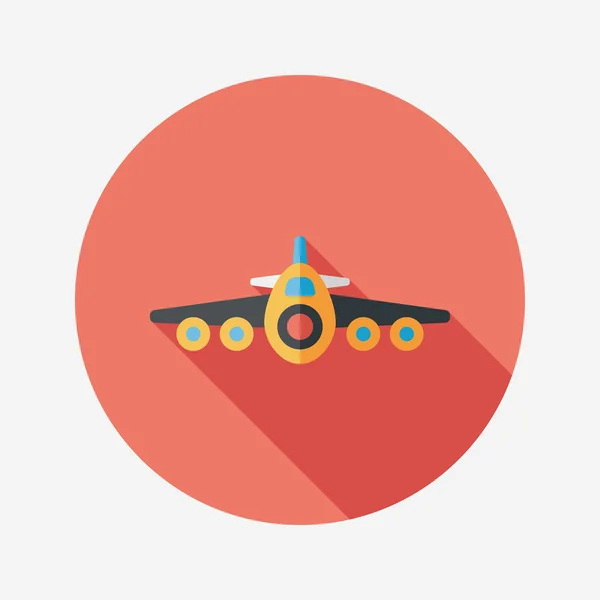 Avion de transport icône plate avec ombre longue, eps10 — Image vectorielle