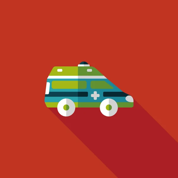 Transportation ambulance flat icon with long shadow,eps10 — Stock Vector