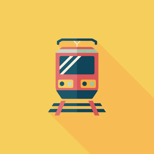 Transporte tren icono plano con sombra larga, eps10 — Vector de stock