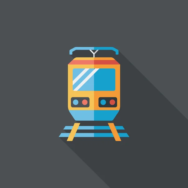 Transporte tren icono plano con sombra larga, eps10 — Vector de stock