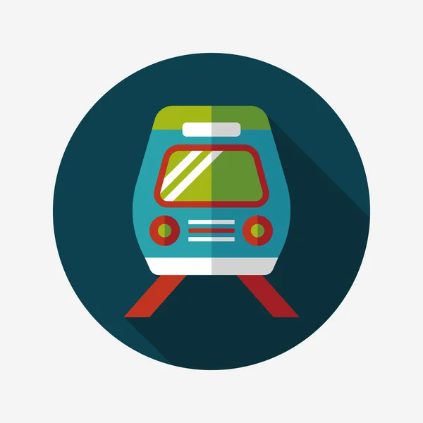 Transporte tren icono plano con sombra larga, eps10 — Vector de stock