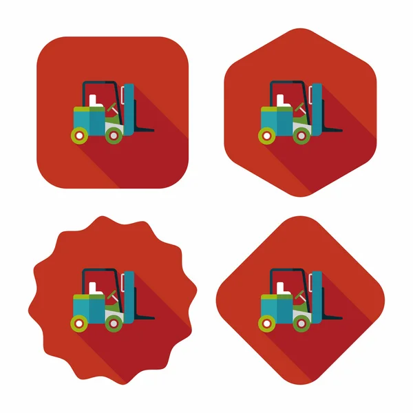 Transporte camión en movimiento icono plano con sombra larga, eps10 — Archivo Imágenes Vectoriales