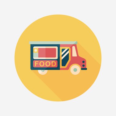 Uzun Gölge, eps10 ile ulaşım satıcı arabaları düz simgesi