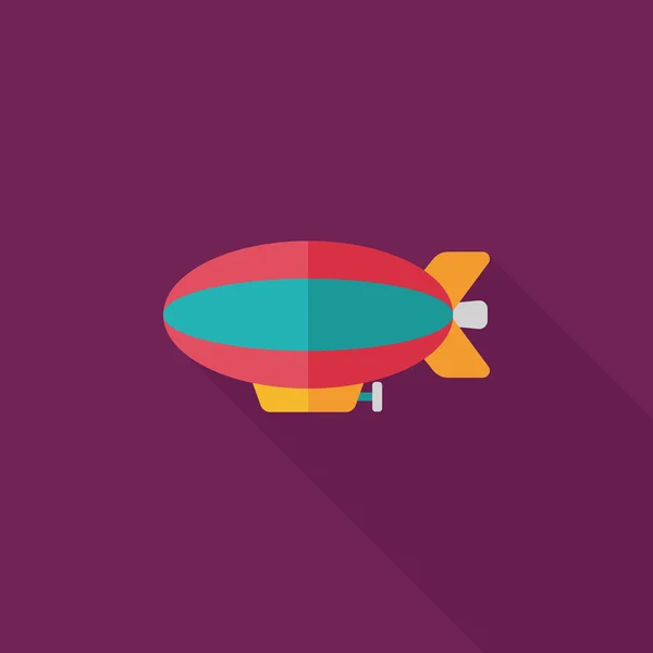 Transporte Airship icono plano con sombra larga, eps10 — Vector de stock