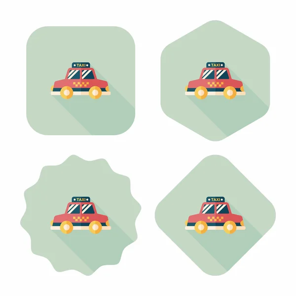 Transportation taxi flat icon with long shadow,eps10 — Stock Vector