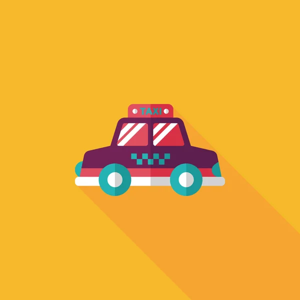 Transporte táxi ícone plano com sombra longa, eps10 — Vetor de Stock