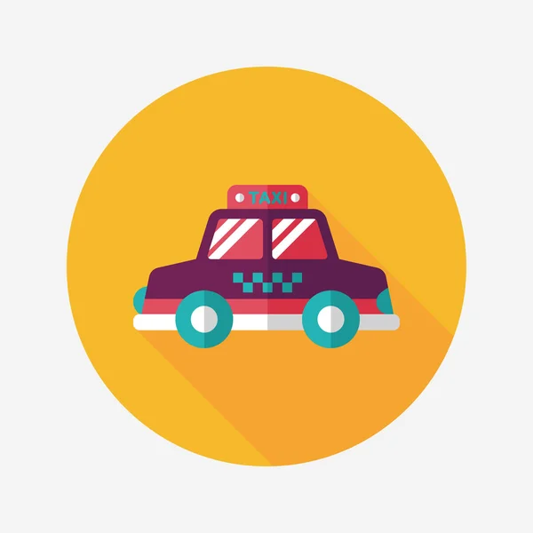 Transporte táxi ícone plano com sombra longa, eps10 —  Vetores de Stock