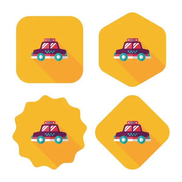 Transport taxi flat ikonen med långa skugga, eps10 — Stock vektor