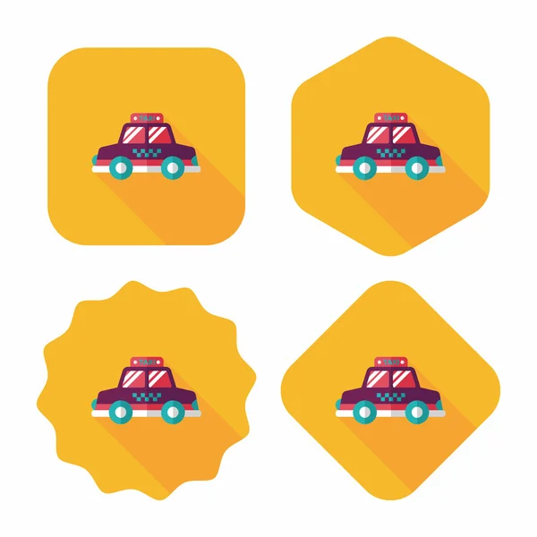 Transportation taxi flat icon with long shadow,eps10 — Stock Vector