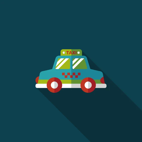 Vervoer taxi platte pictogram met lange schaduw, eps10 — Stockvector