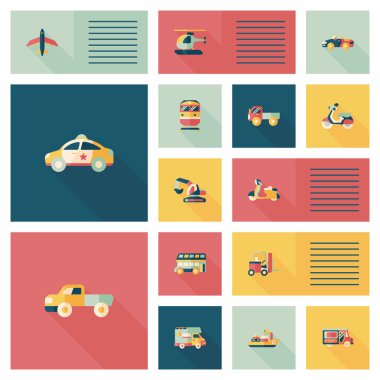 Ulaşım UI düz tasarım arka plan ayarlamak, eps10