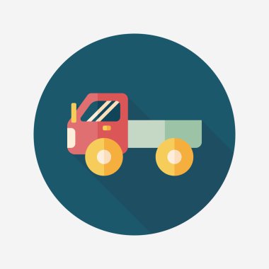 Uzun Gölge, eps10 ile ulaşım kamyon düz simgesi