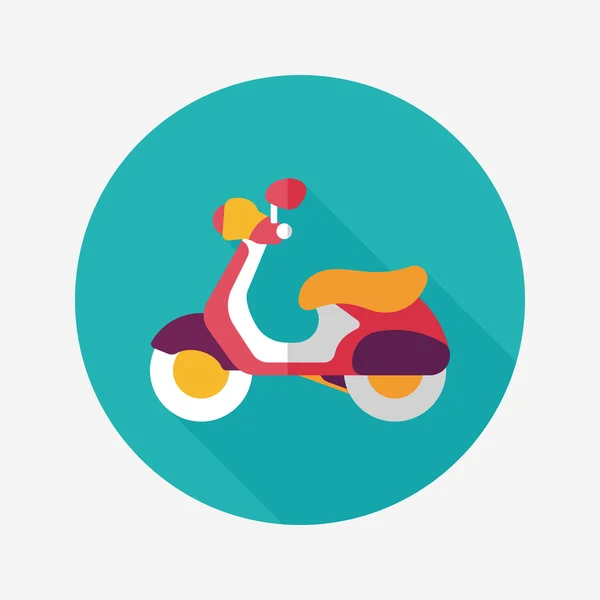 Transporte scooter icono plano con sombra larga, eps10 — Vector de stock