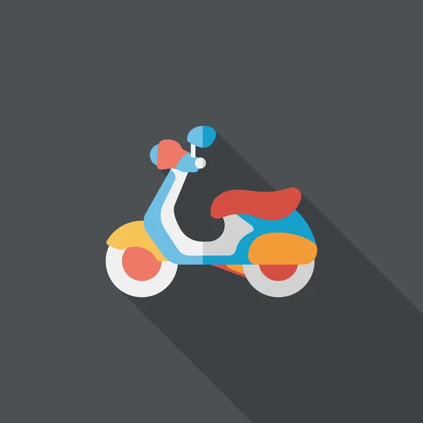 Transporte scooter icono plano con sombra larga, eps10 — Vector de stock