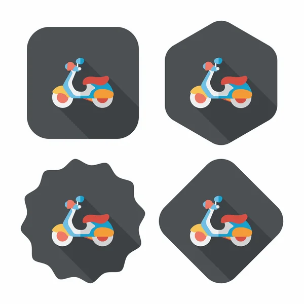 Transportation scooter flat icon with long shadow,eps10 — Stock Vector