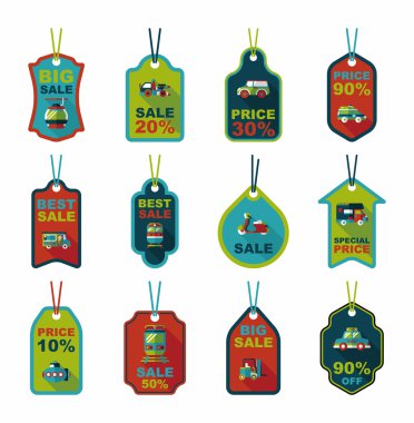 Ulaşım etiketi düz tasarım arka plan ayarlamak, eps10