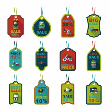 Ulaşım etiketi düz tasarım arka plan ayarlamak, eps10