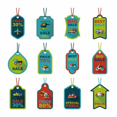 Ulaşım etiketi düz tasarım arka plan ayarlamak, eps10