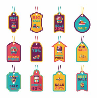 Ulaşım etiketi düz tasarım arka plan ayarlamak, eps10