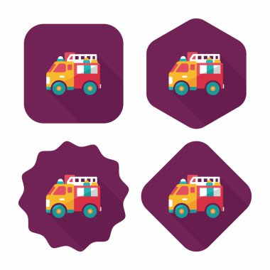 Uzun Gölge, eps10 ile ulaşım yangın kamyon düz simgesi