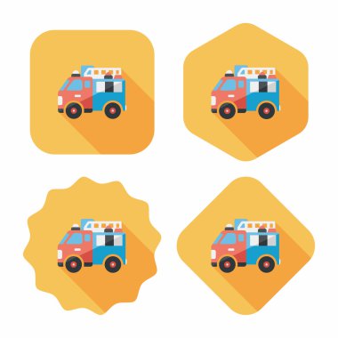 Uzun Gölge, eps10 ile ulaşım yangın kamyon düz simgesi