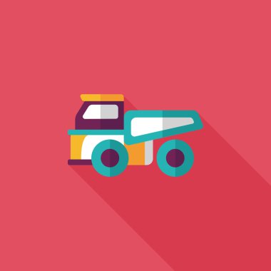 Uzun Gölge, eps10 ile ulaşım kamyon düz simgesi