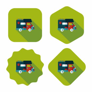 Kamyon uzun gölge, eps10 düz simgesiyle taşıma ulaşım