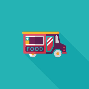 Uzun Gölge, eps10 ile ulaşım satıcı arabaları düz simgesi