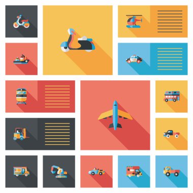 Ulaşım UI düz tasarım arka plan ayarlamak, eps10