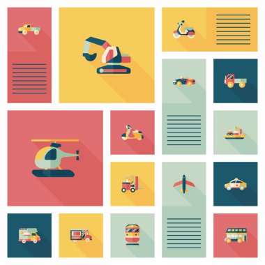 Ulaşım UI düz tasarım arka plan ayarlamak, eps10