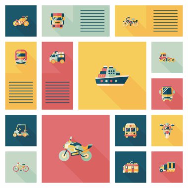 Ulaşım UI düz tasarım arka plan ayarlamak, eps10