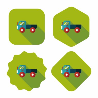 Uzun Gölge, eps10 ile ulaşım kamyon düz simgesi