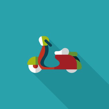 Uzun Gölge, eps10 ile ulaşım scooter düz simgesi