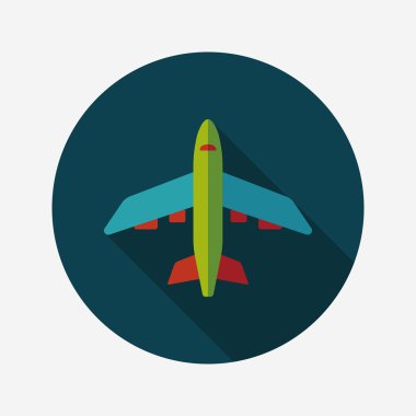 Uzun Gölge, eps10 ile ulaşım uçak düz simgesi