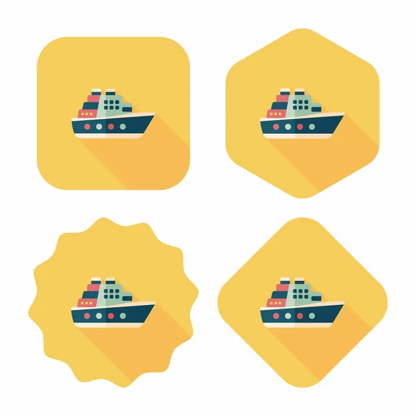 Transportation ferry flat icon with long shadow,eps10 — Stock Vector