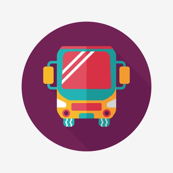 Vervoer: bus platte pictogram met lange schaduw, eps10 — Stockvector