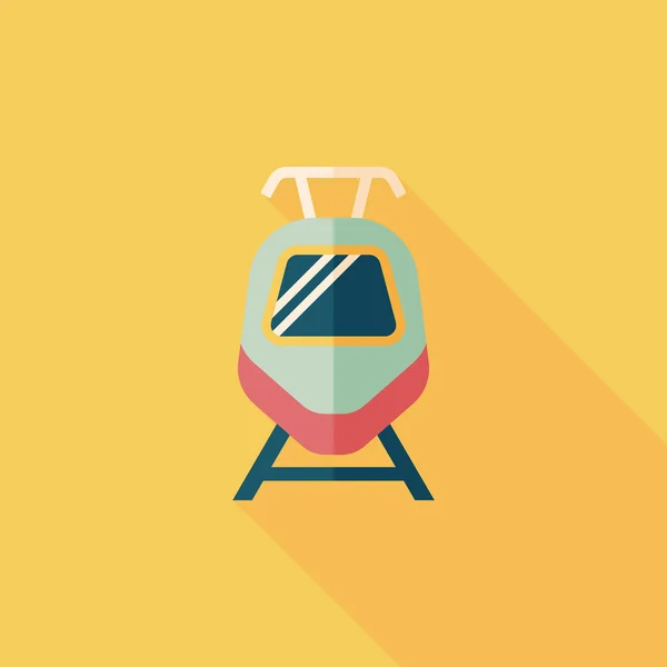 Транспорт train flat icon with long shadow, eps10 — стоковый вектор