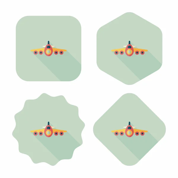 Avion de transport icône plate avec ombre longue, eps10 — Image vectorielle