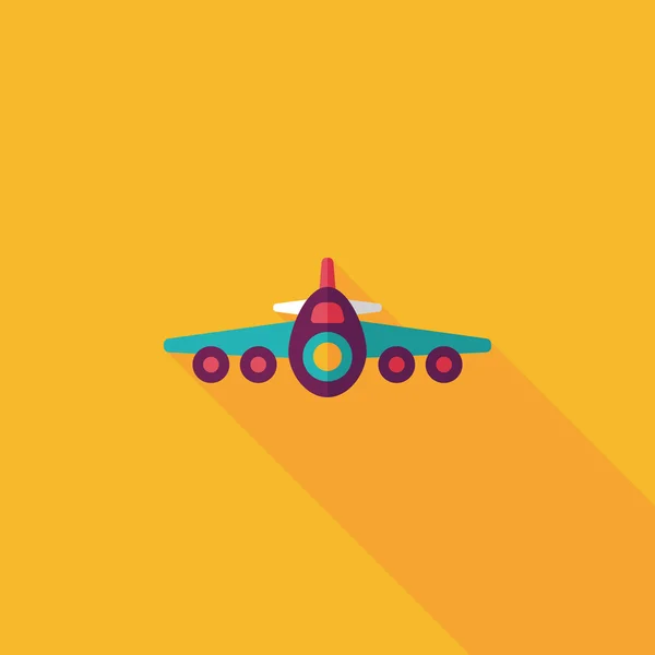 Dopravní letadlo ploché ikony s dlouhý stín, eps10 — Stockový vektor