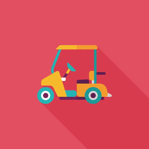 Transporte Carro de golf icono plano con sombra larga, eps10 — Vector de stock