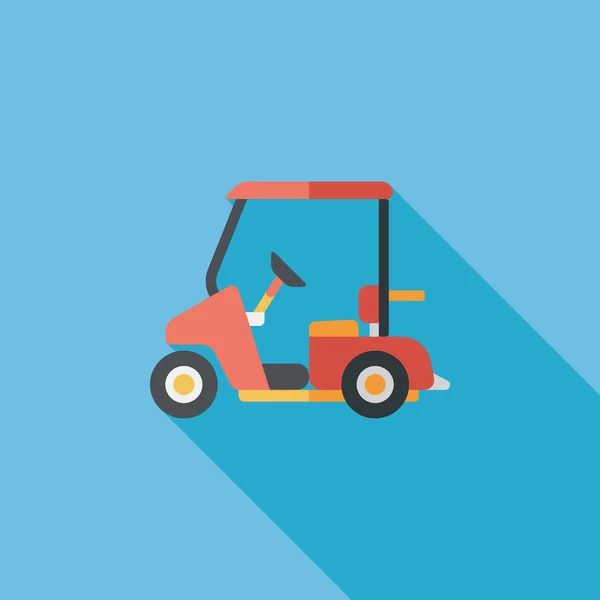 Transporte Carro de golf icono plano con sombra larga, eps10 — Vector de stock