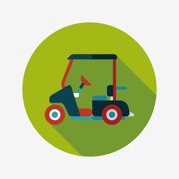 Транспорт Golf Cart flat icon with long shadow, eps10 — стоковый вектор