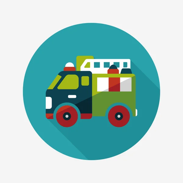 Trasporti Camion dei pompieri icona piatta con lunga ombra, eps10 — Vettoriale Stock