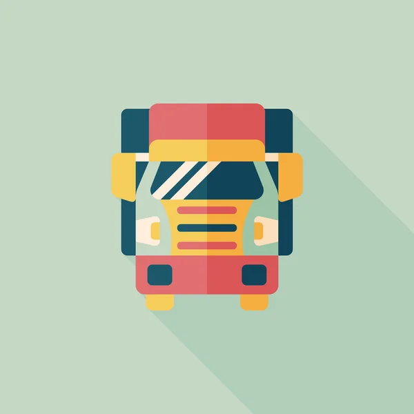 Transport lastbil flat ikonen med långa skugga, eps10 — Stock vektor