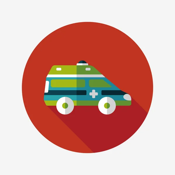 Trasporti ambulanza icona piatta con lunga ombra, eps10 — Vettoriale Stock